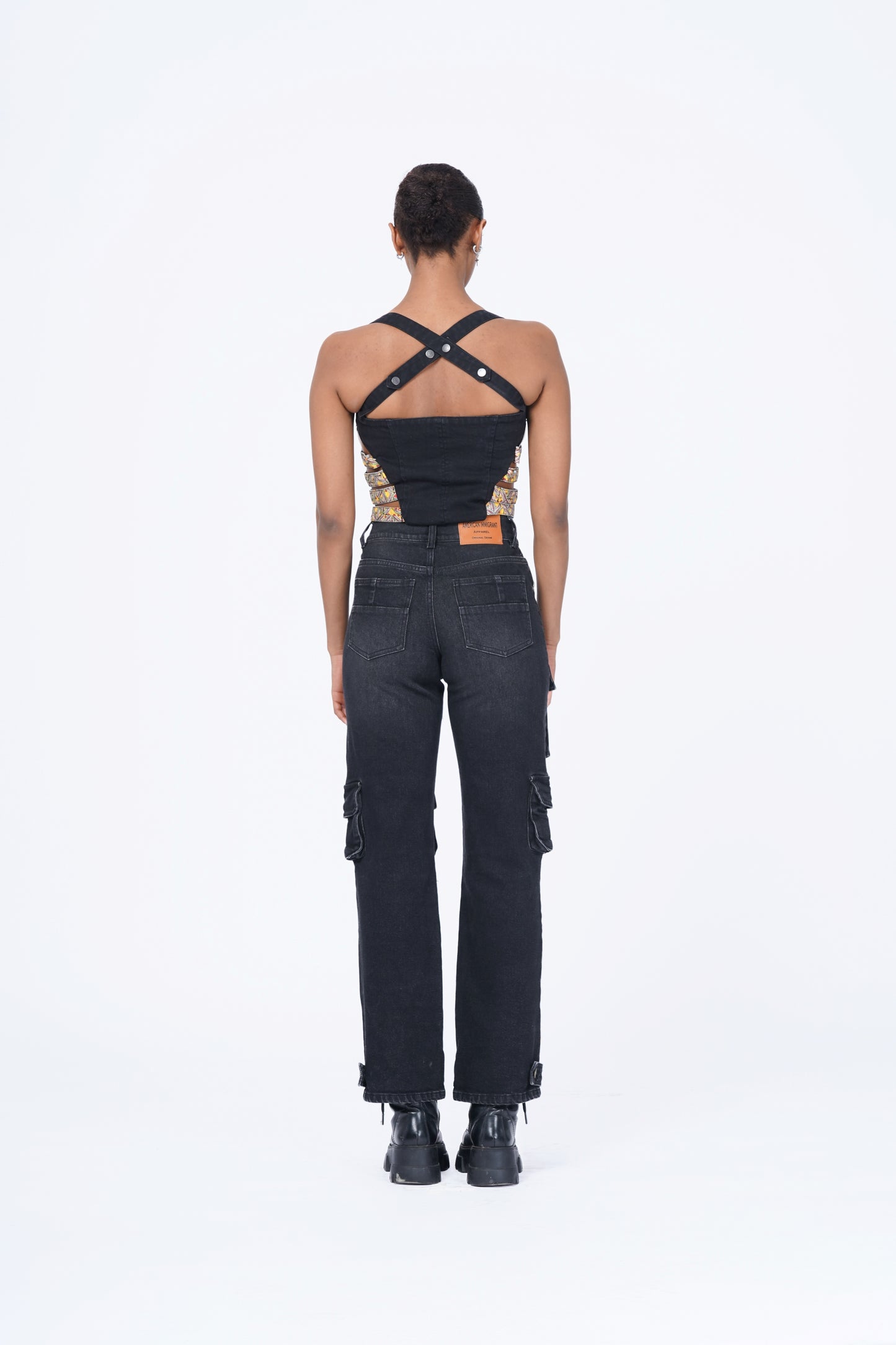 DENIM BUSTIER SET