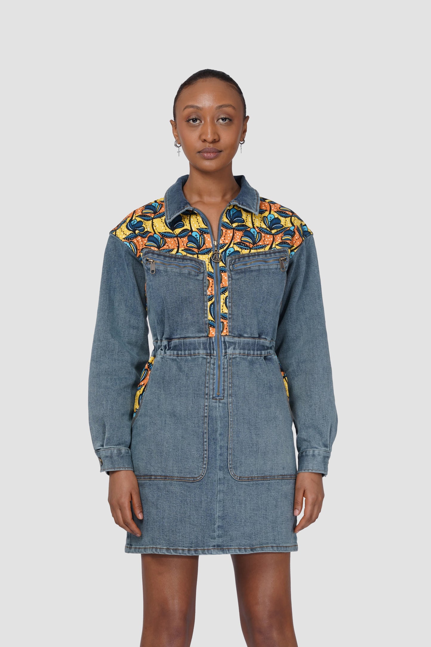 DENIM PRINTED DRESS