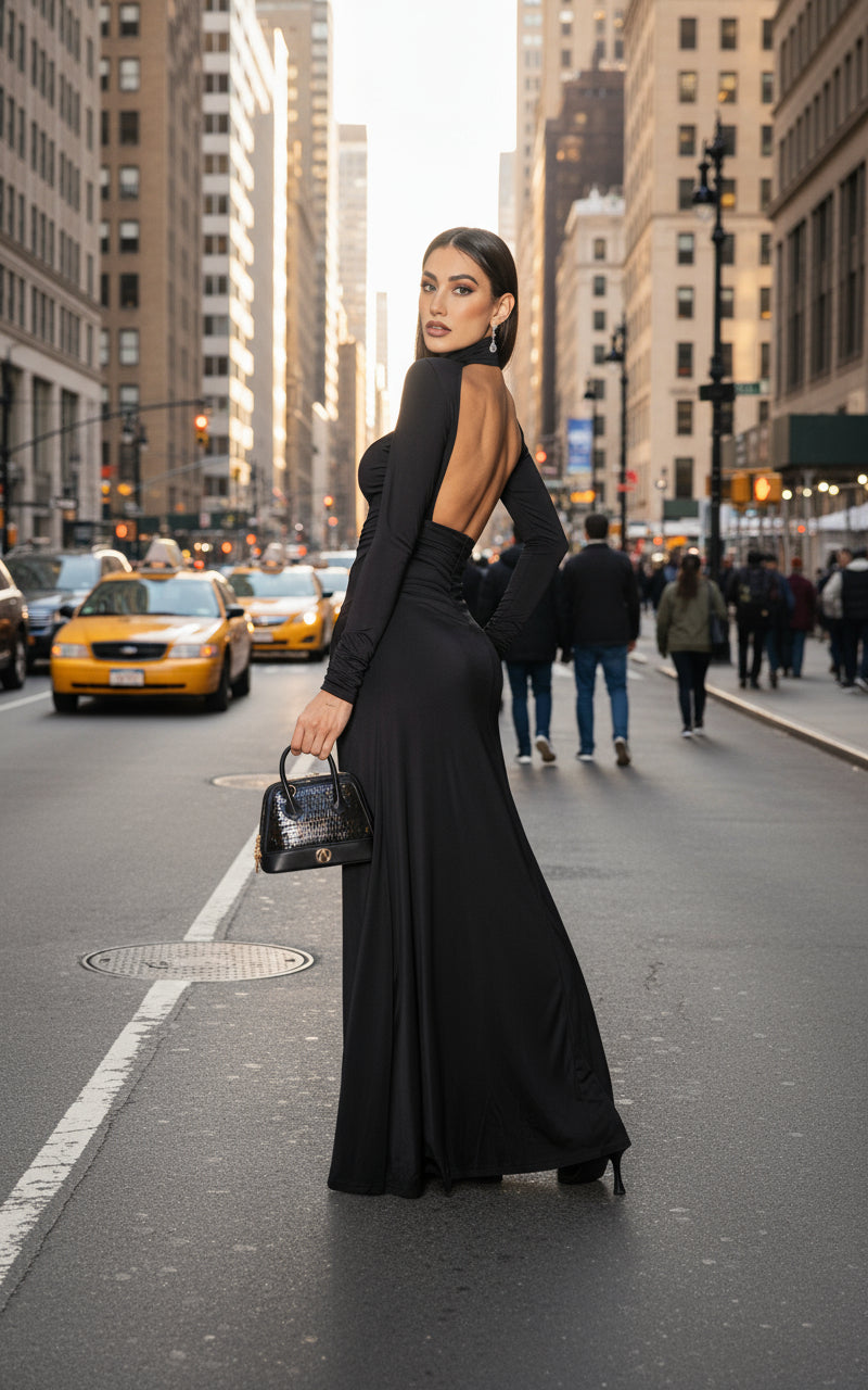 DRESS -AUDREY BLACK MAXI