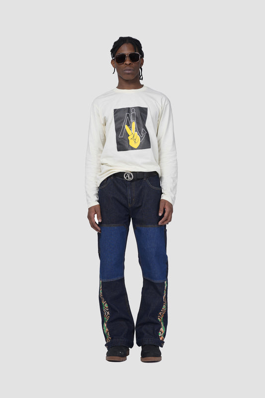 DENIM CARGO BOOT-CUT