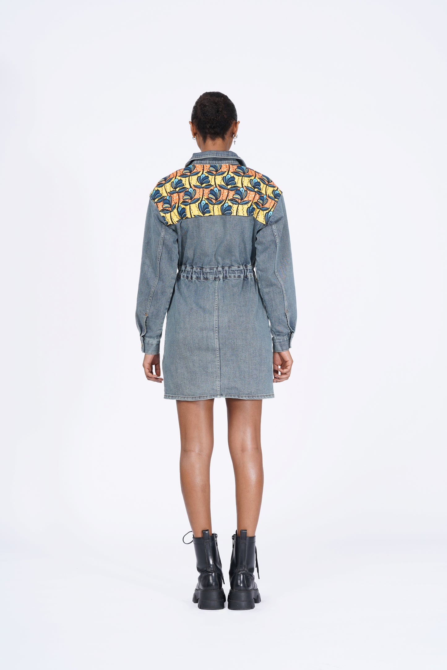 DENIM PRINTED DRESS