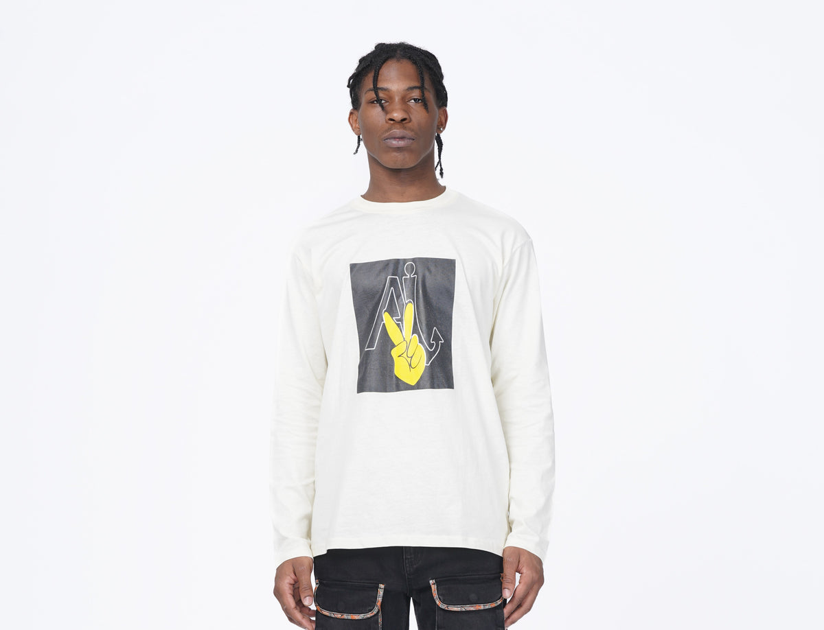 T SHIRT WITH LOGO AND PEACE SIGN