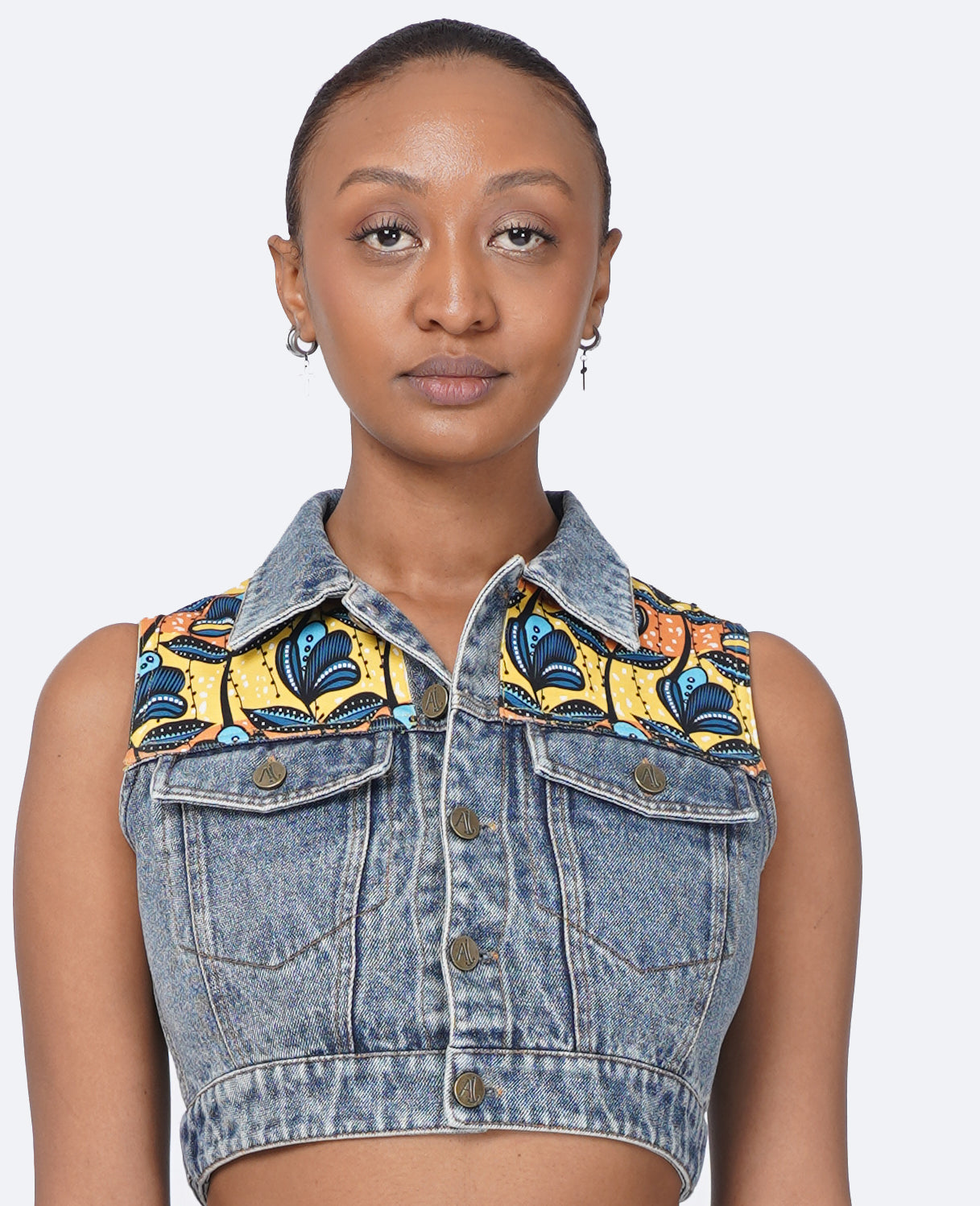 DENIM CROPPED VEST