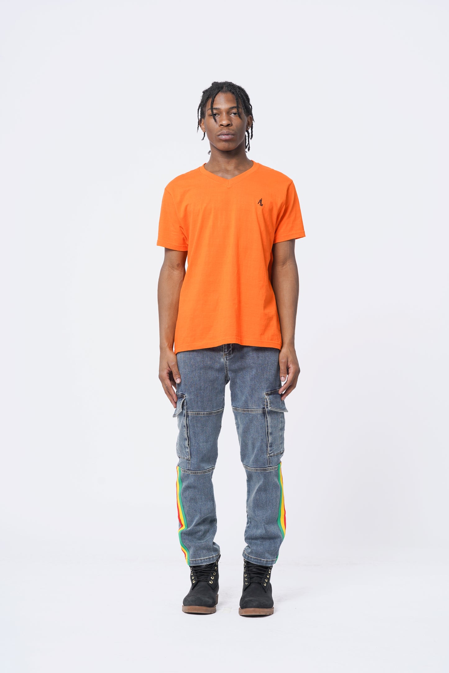 DENIM CARGO WITH SIDE STRIPES