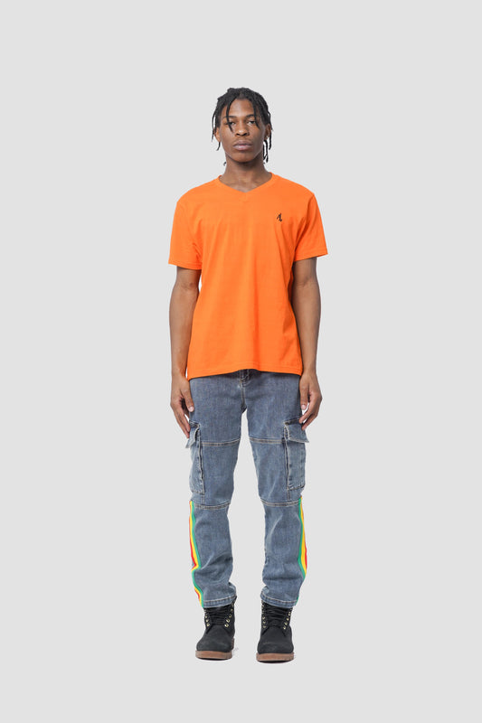 DENIM CARGO WITH SIDE STRIPES