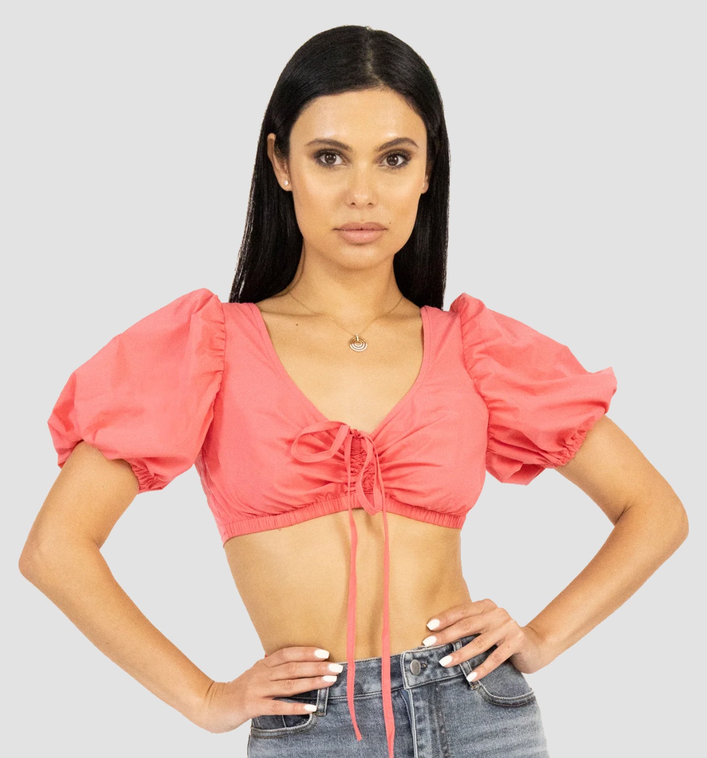 SHIRT- Naomi Puff Sleeve Crop Top
