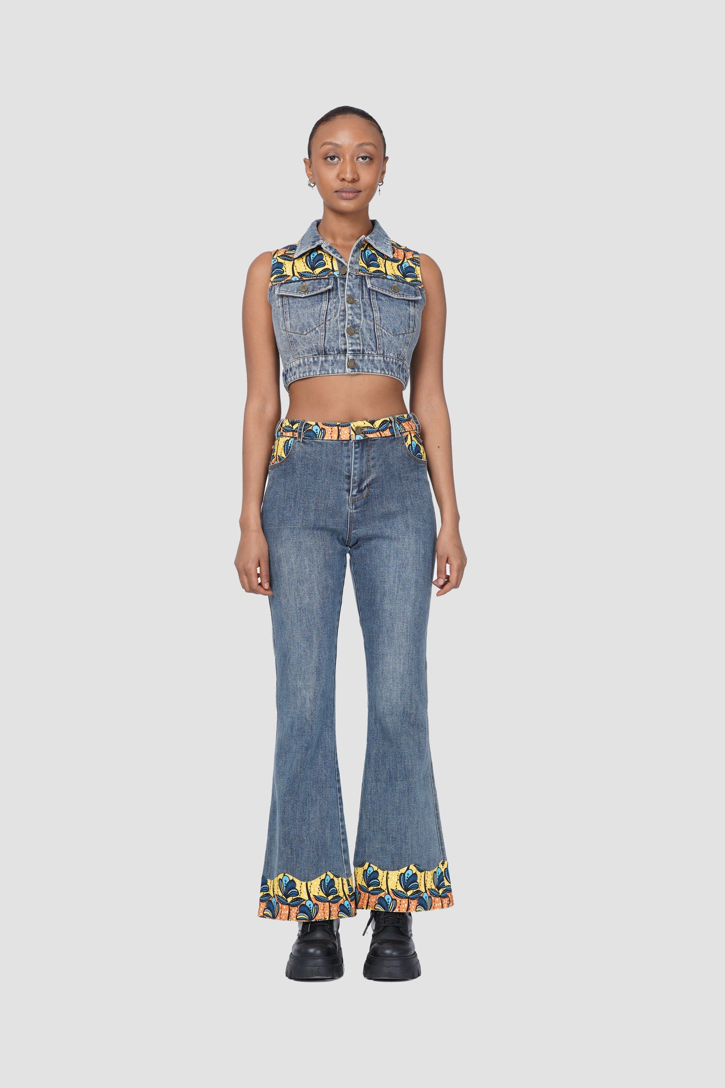 DENIM CROPPED VEST