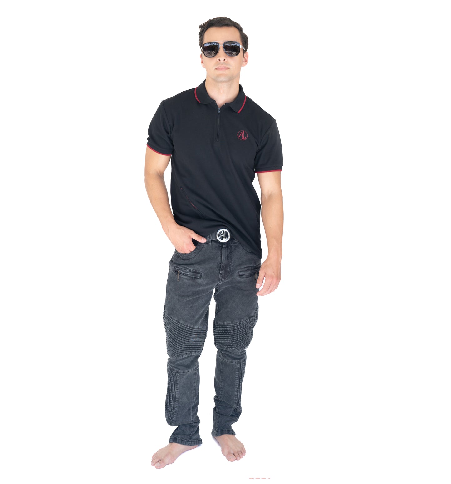 POLO SHIRT BLACK/RED