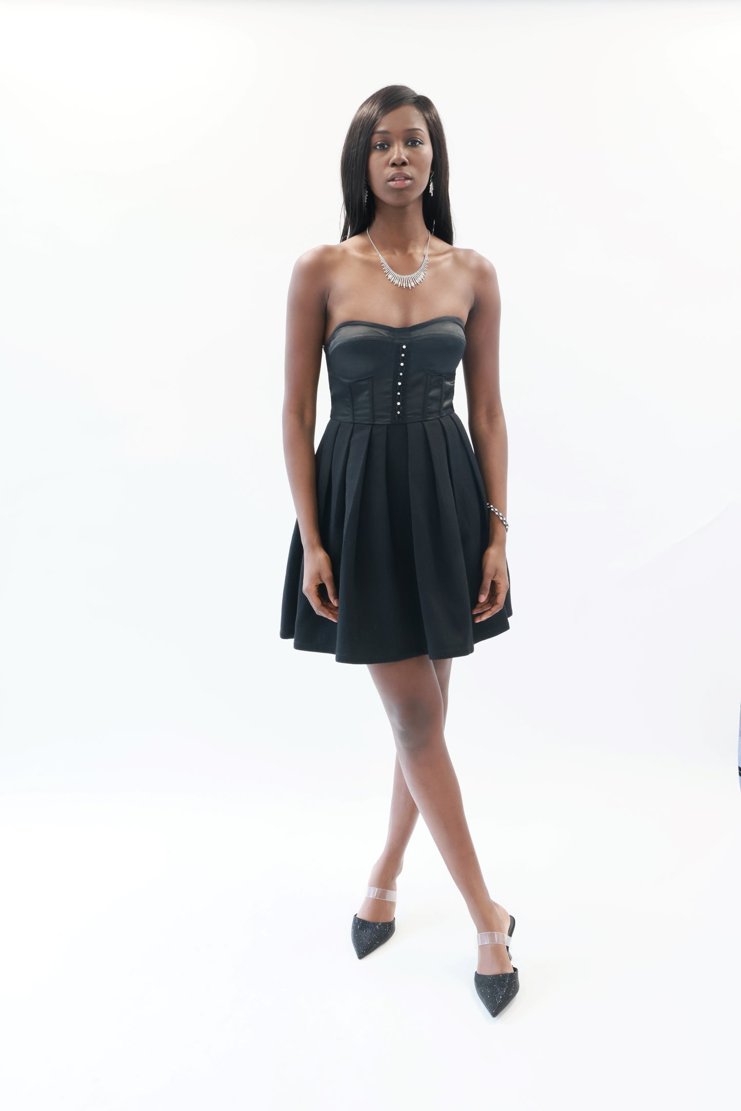 DRESS- AUDREY BUTTON DOWN BUSTIER