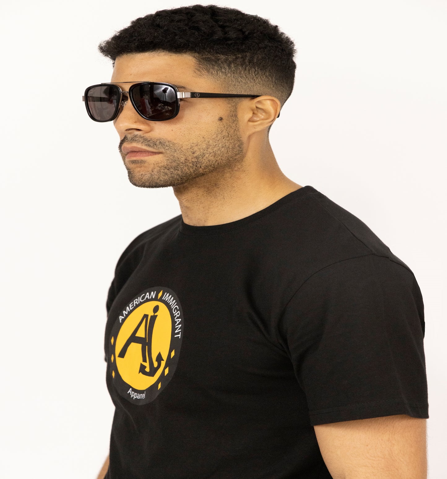 T Shirt - Black with Orange logo