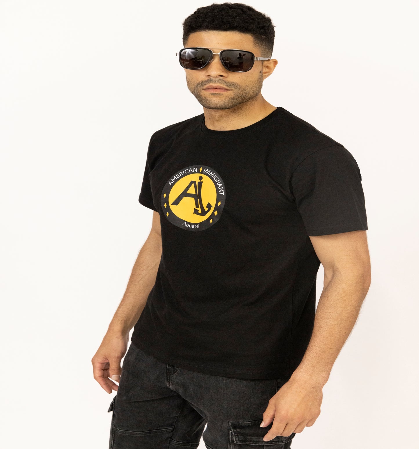 T Shirt - Black with Orange logo