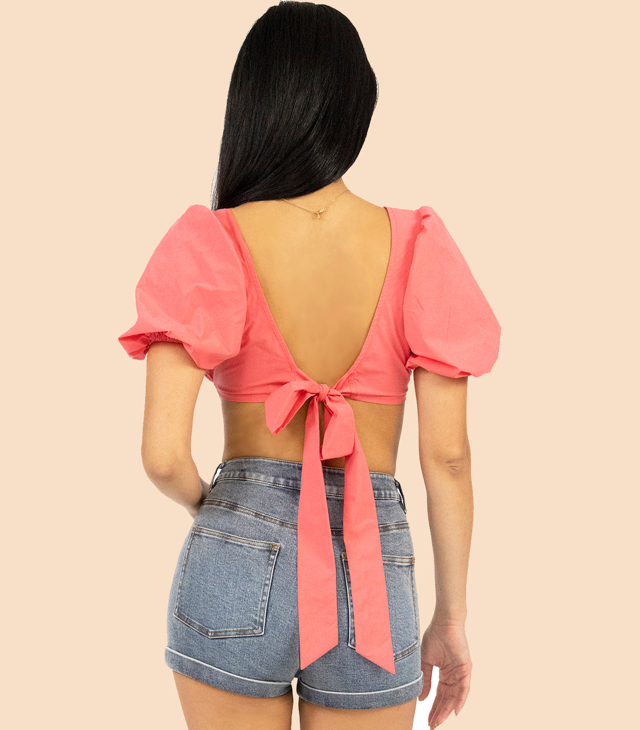 SHIRT- Naomi Puff Sleeve Crop Top